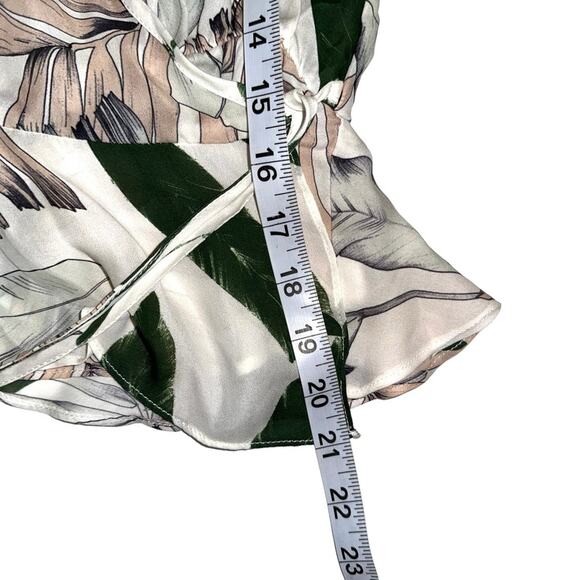 NWOT Milly Kia Tropical Print Silk Long Sleeve Wrap Top 0 - Picture 8 of 10